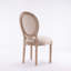 French Style Solid Wood Frame  Linen Fabric Oval Back Dining Chair,Set Of 2