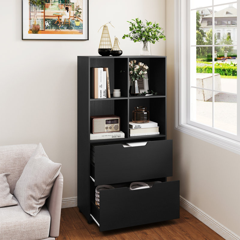 130cm H x 70cm W Book Cabinet Bookcase, Black