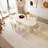 Oval Ivory White Solid Wood Dining Table-1219299638