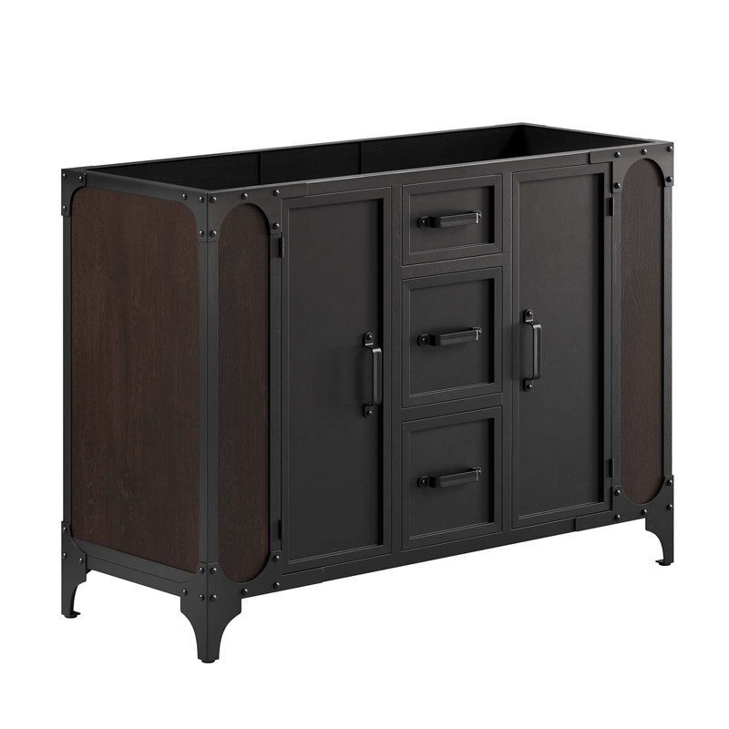 Steamforge 47" Black Walnut Double Bathroom Vanity Cabinet