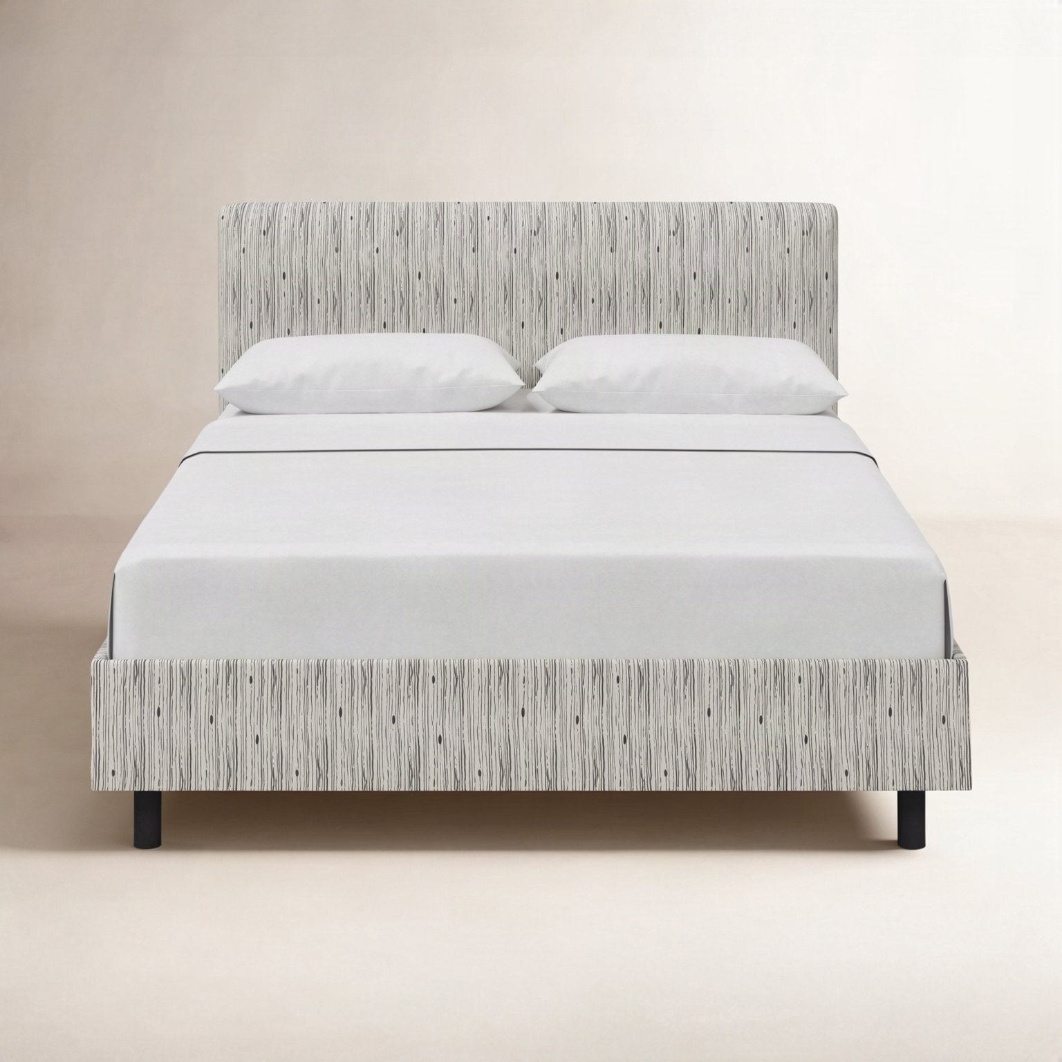 Avila Cotton Upholstered Bed, Twin, Shibori Stripe Ink
