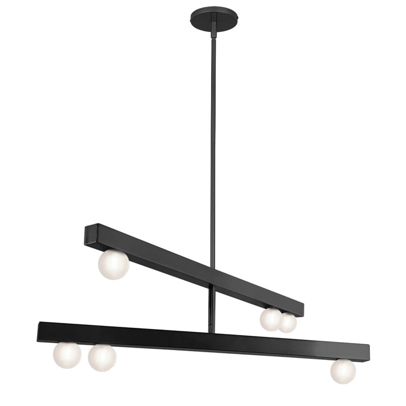 Raleigh 6 Light Chandelier, Matte Black