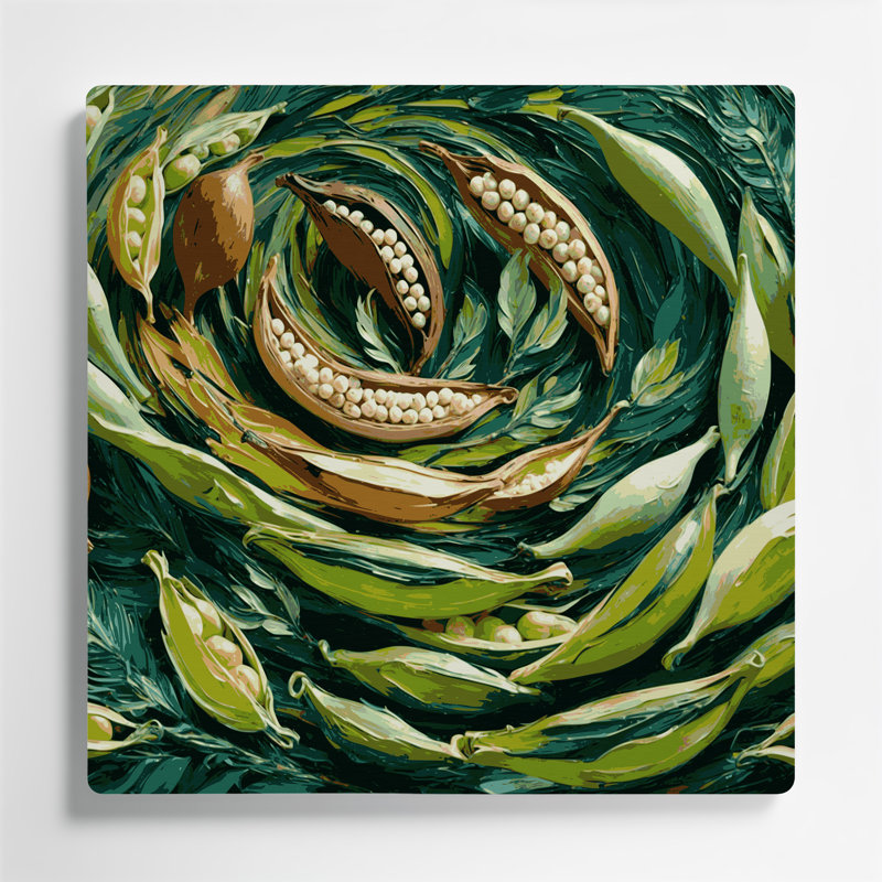 Art mural en métal «Fruit africain Moringa» vert, H 32 po x l 32 po