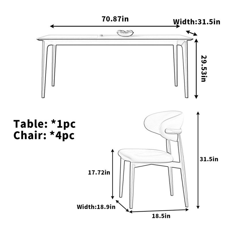 Table de roche en bois massif noir, H 29,53 po x L 70,87 po x l 31,5 po