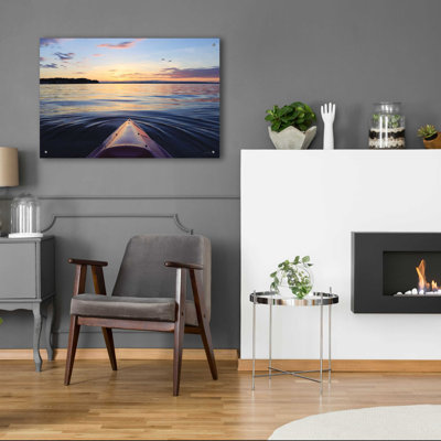 «Kayake on French Bay» par Lori Deiter, art mural en verre acrylique