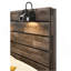 1pièce de style boucher de style rustique au fini brun patiné avec grand lit et lampe-50874236
