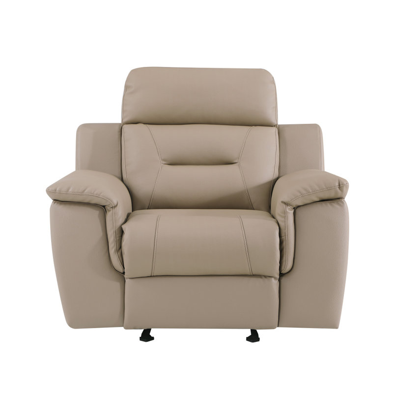 Fauteuil inclinable moderne en cuir Global United, Beige
