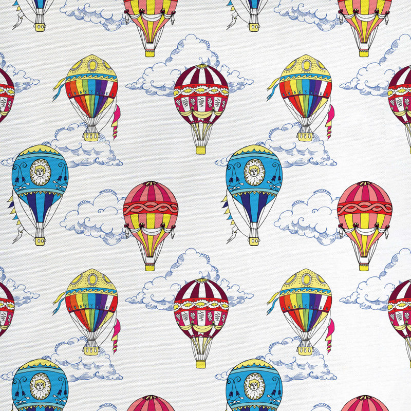 Tissu esquisses clouds et ballons d’air chaud, l 36 po x L 360 po