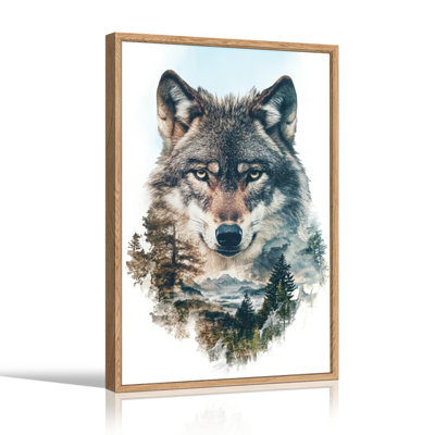 Paysage de loup, reproduction d'art sur toile, ensemble de 1