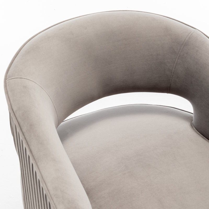 Fauteuil d'appoint en velours Chynna, Gris