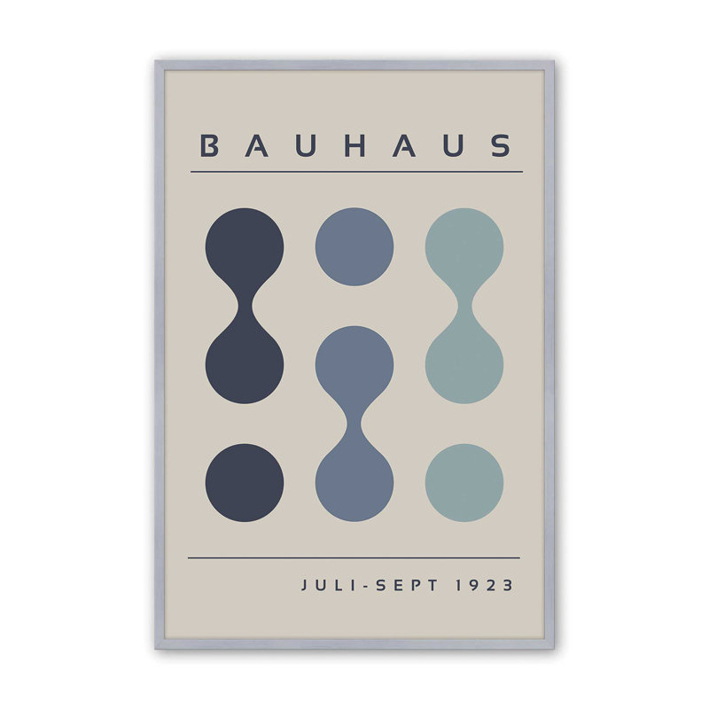 Imprimé Midhaus Bauhaus, Reproduction encadrée sans passe-partout, Chrome poli, H 21,25 po x l 17,25 po