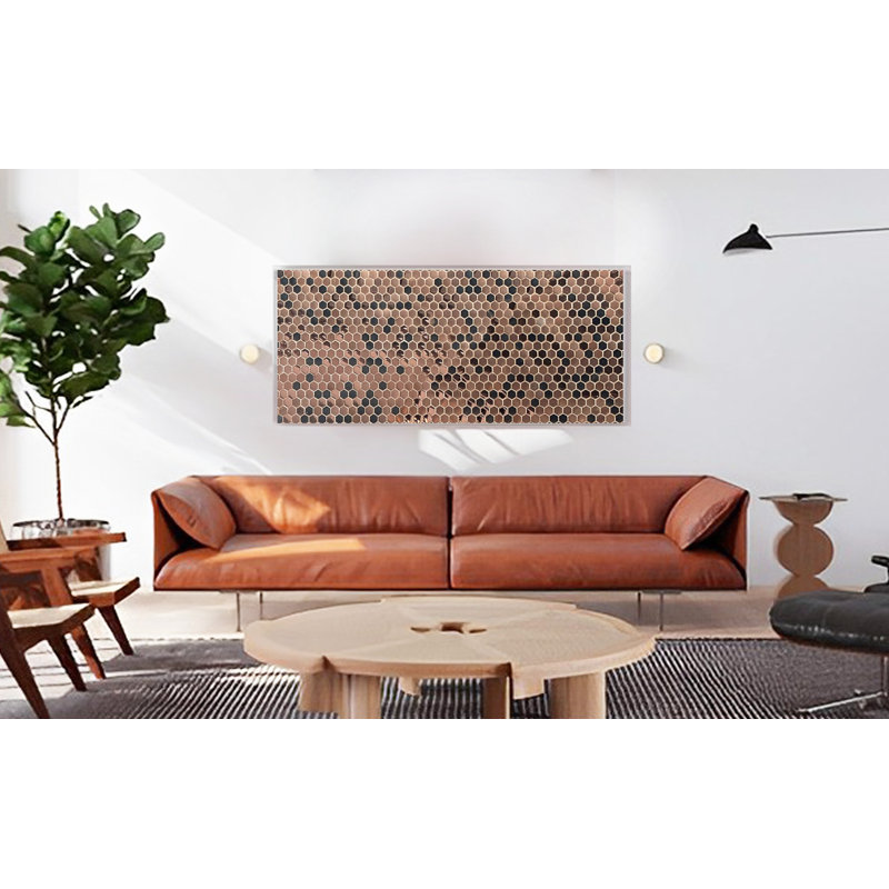 Hexagon Metal Look Wall & Floor Tile, Copper
