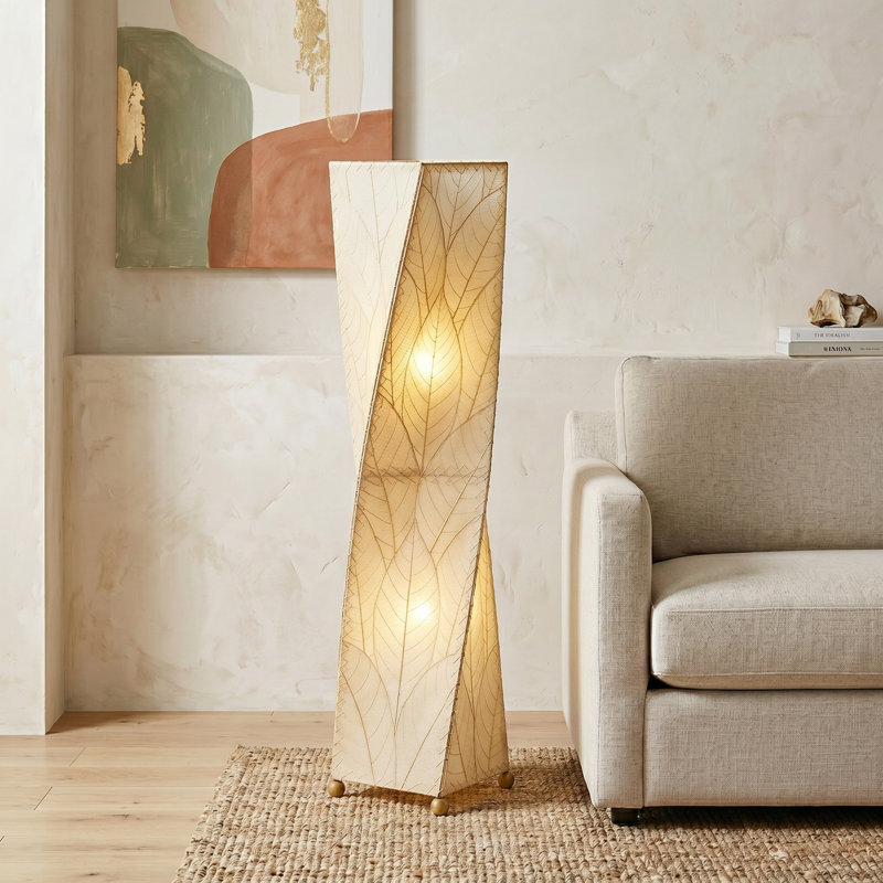 Conrado 48'' Black Novelty Floor Lamp, Natural