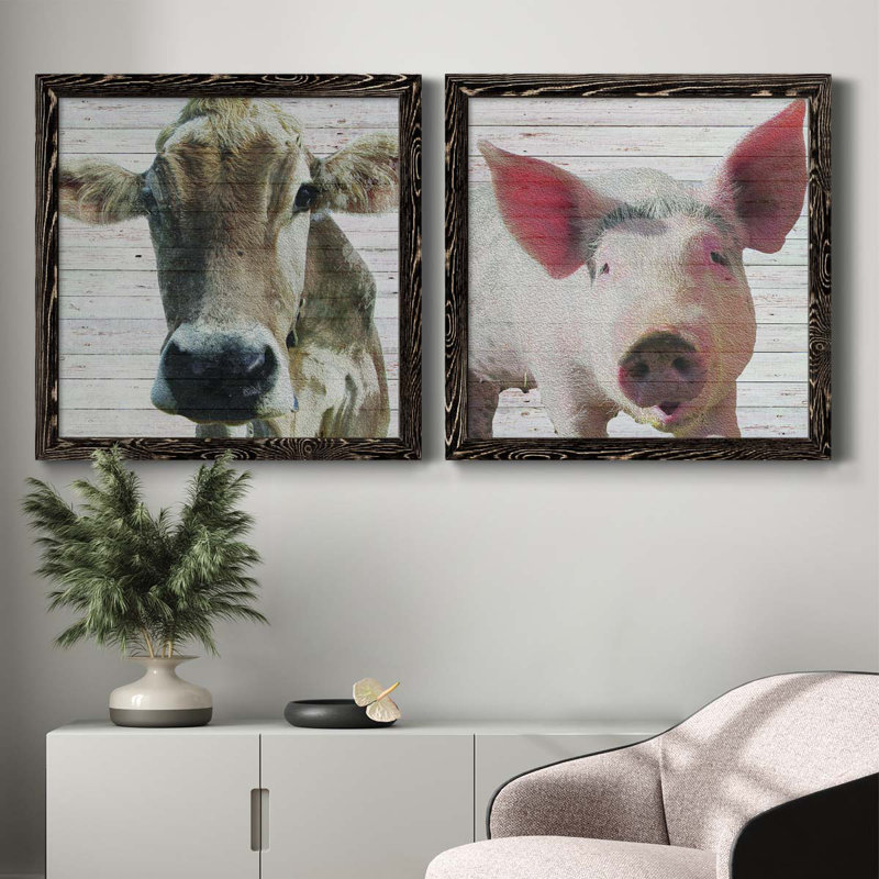 Maude - Ensemble de 2 cadres photo sur toile, Cadre noir, H 71 po x l 35,5 po x P 1,5 po
