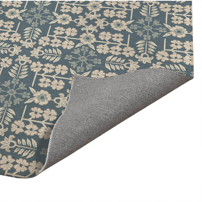 Madden Low Profile Kitchen Mat, Rectangle 3' x 2', Teal