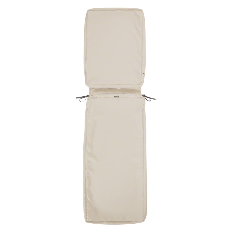 Pina Water-Resistant Patio Chaise Lounge Cushion Cover, Antique Beige, 3" H x 80" W x 26" D