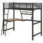 Lit mezzanine simple en métal et panneau de fibres à densité moyenne avec bureau et tablette-105708025
