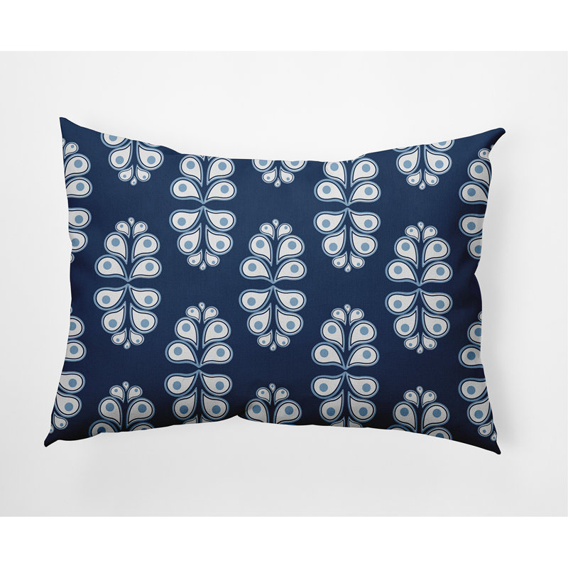Coussin lombaire d'extérieur Wacky Paisley, bleu