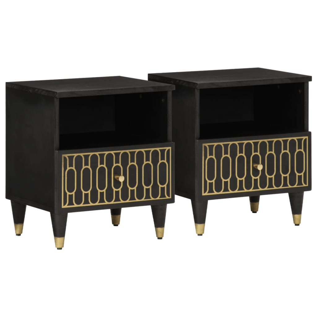 Vidaxl Bedside Cabinets 2 Pcs 40X33x46 Cm Solid Wood Mango