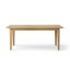 Ensemble de table de salle à manger extensible 72 "à 104" avec table en placage de bois véritable et chaises en mélange de lin-133948653-133948655