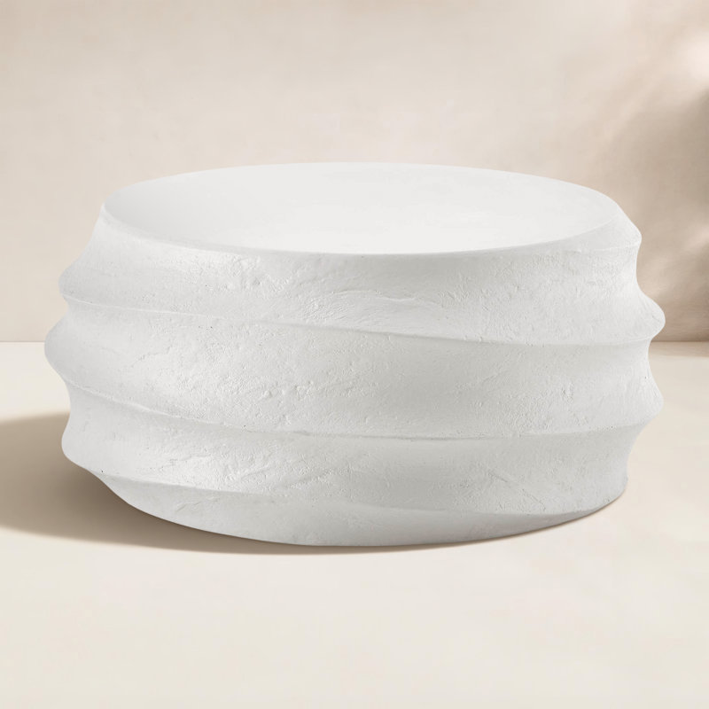 Tahara Winded Outdoor White Coffee Table