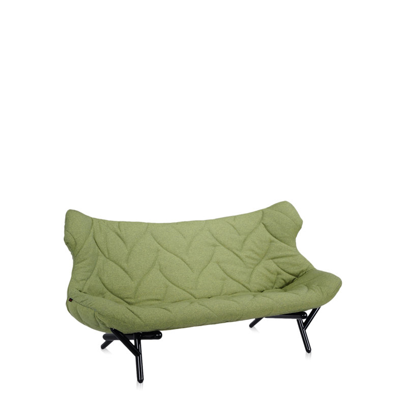 Foliage Loveseat, Green Trevira™, Black