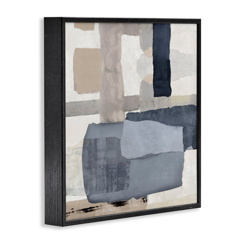 Earthy Expressive Abstract Framed Giclee Art, design by Jacob Q, Midnight Black Framed Giclee, 12" H x 12" W