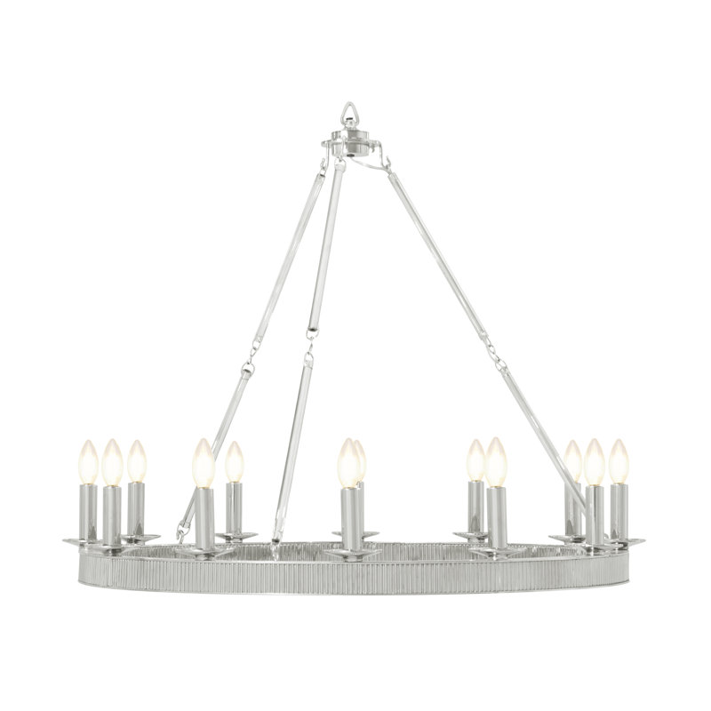 Lustre classique / traditionnel TA Illuminations, 12 lumières, H 30,25 po x l 36 po x P 36 po, Plaqué nickel