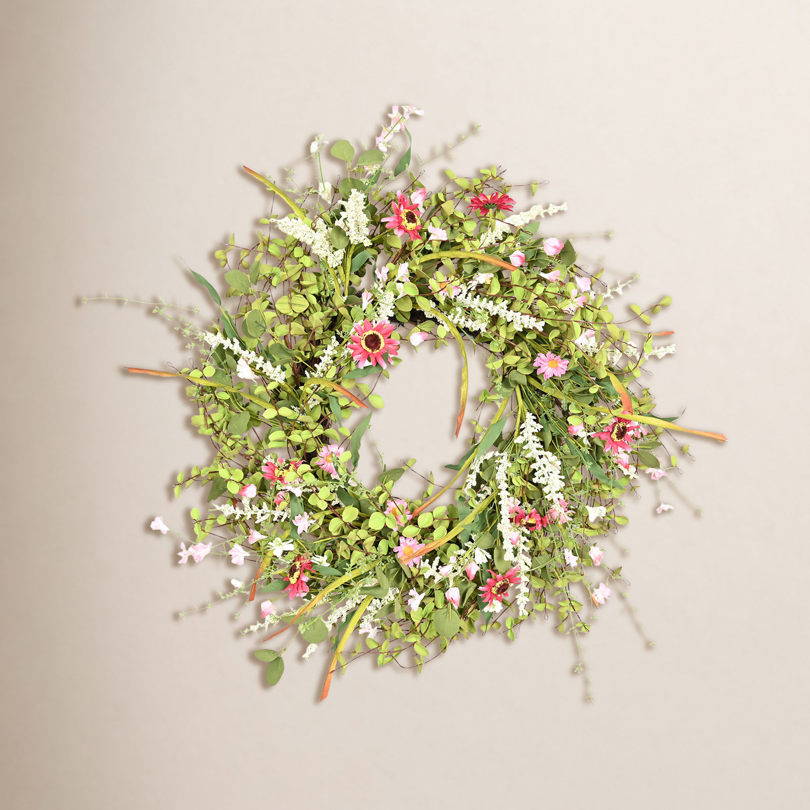 26" Handcrafted Eucalyptus and Daisy Easter Wreath