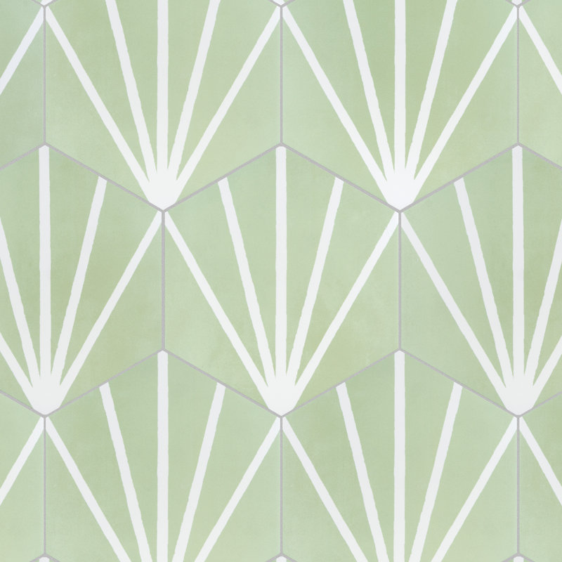 Horizon 7-3/4" x 9" Porcelain Wall & Floor Tile, Green