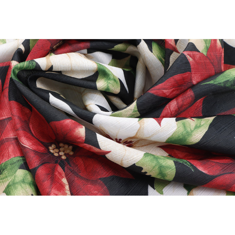 Rideau de douche Christmas Poinsettia Feliz Navidad