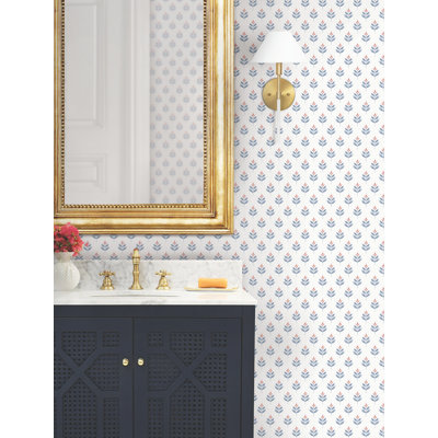 Papier peint floral rouge Serene Villa