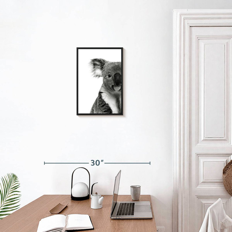 Koala adorable, 13 po x 19 po, Cadre flottant noir