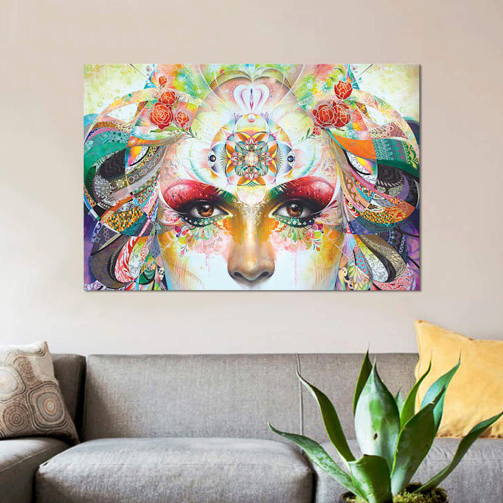 «Gaia», impression sur toile, H 26 po x l 40 po x P 1,5 po, Pas de tapis, Toile tendue