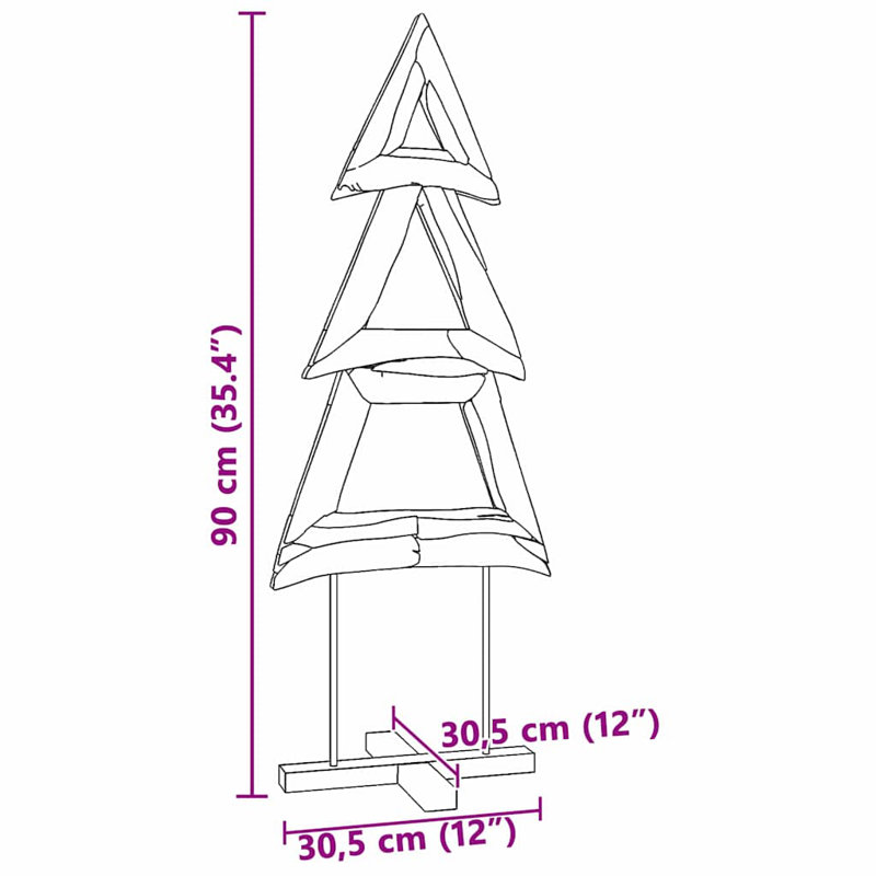 Christmas Tree with Stand Brown Solid teak wood, 2.95' H