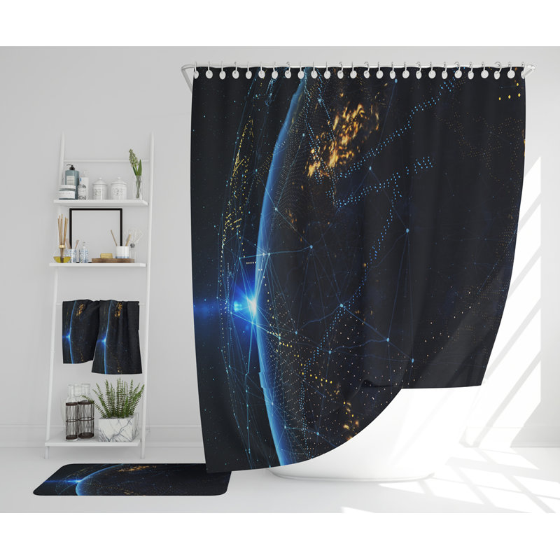 Natashya Polyester Shower Curtain Set