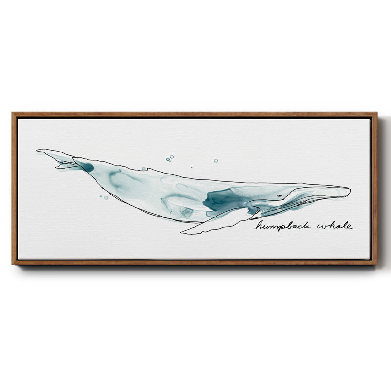 Whale II- Framed Canvas, 20" H x 50" W