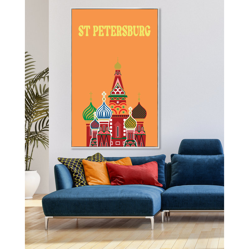 St. Petersburg Print, Gray Framed, 50" H x 33" W