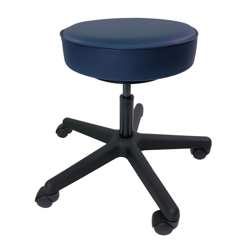 Tabouret rond en vinyle Kyzin, Bleu marine