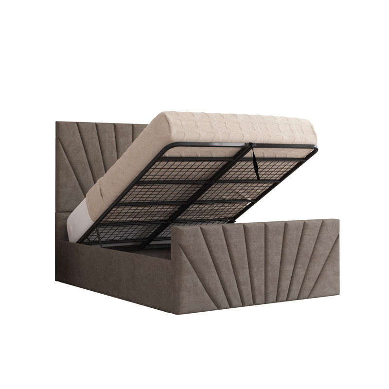 Odolo Upholstered Ottoman Storage Bed, Super King (6'), Mole