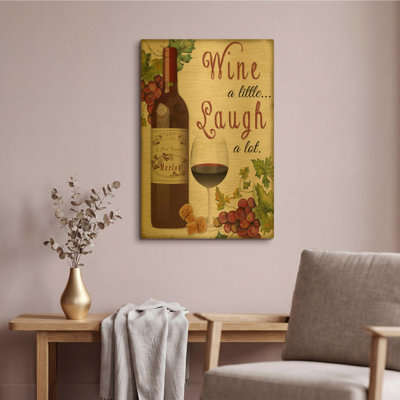 'Wine 3' By Jean Plout Gold Metal Wall Art, 16" x 24"