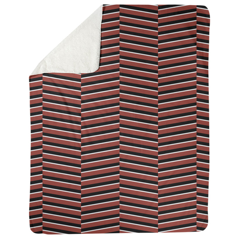 Couverture polaire rayures fracture, l 60 po x L 80 po, Rouge