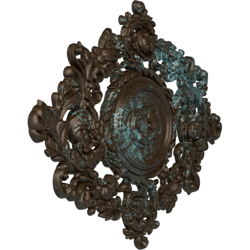 Médaillon de plafond octogonal à ressort Endurathane, diamètre extérieur de 1/8 po x P 2 1/4 po x P 1 1/8 po (convient aux auvents jusqu'à 3 po), finition Americana peinte à la main