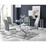 Lenworth Modern Metal and Glass Dining Table Set with 4 Luxury Faux Leather Dining Chairs