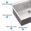 Évier de cuisine encastré 30 po - Évier de cuisine encastrable 30 po x 22 po x 9 po à station de travail supérieure en acier inoxydable calibre 16