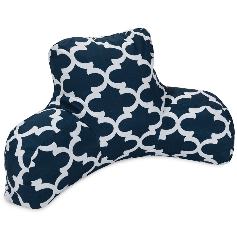 Coussin de dossier géométrique intérieur/extérieur en coton, Marine