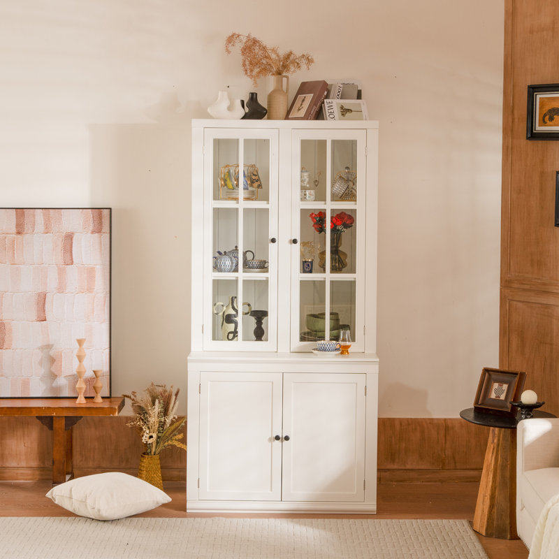 Ensemble de deux garde-manger de 75,25 po de hauteur avec portes doubles en verre