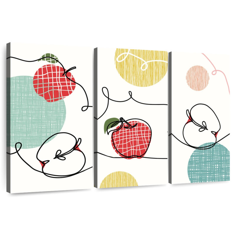 Yarlin One Line Apples, 24" H x 38" W