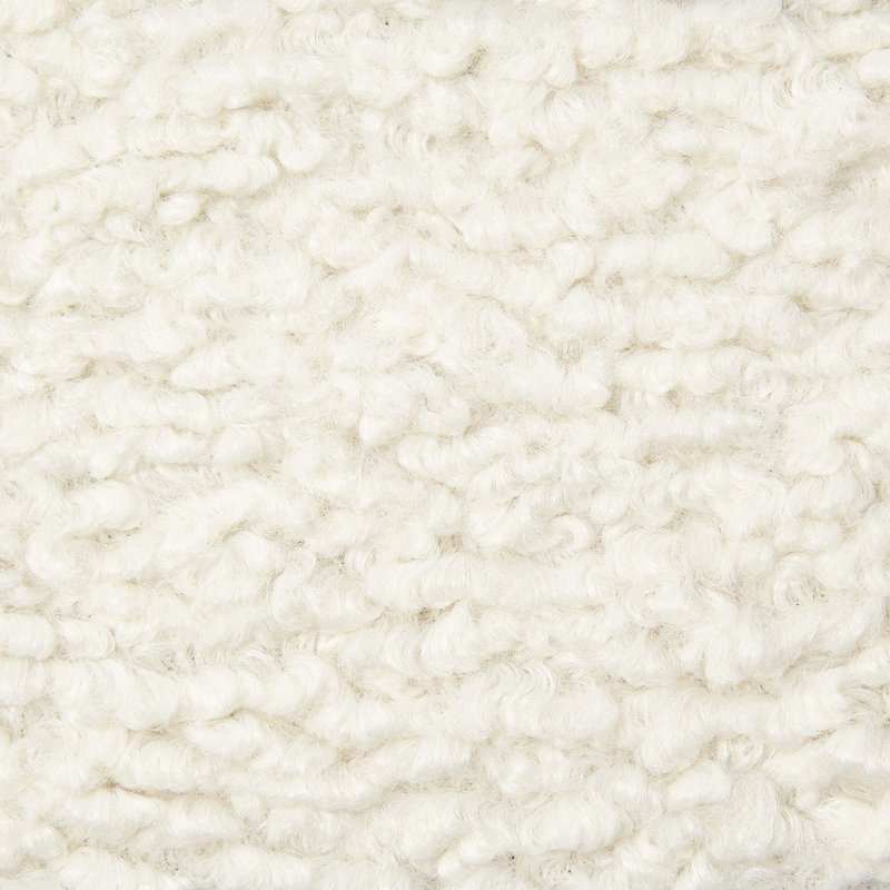 Tuffet Ottoman-Sheepskin-Toast, White