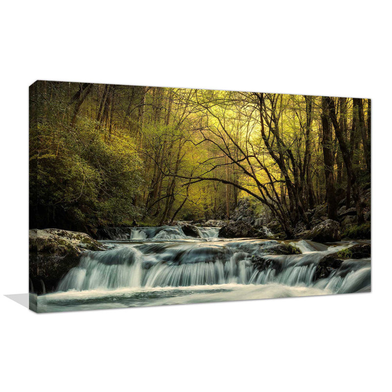 «Waterfall Creek», reproduction de photo, H 18 po x l 30 po x P 1 po, Toile tendue